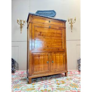 Cherrywood Secretary In Louis XVI Style, 19th Century
