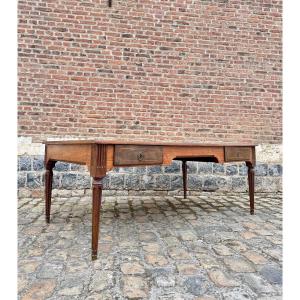 Very Large Double-sided Mahogany Desk From The Louis XVI Period, 18th Century