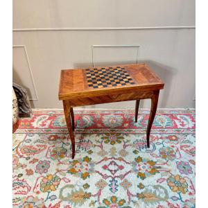 Sébastien Vié Louis XV Period Marquetry Games Table, 18th Century 
