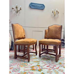 Avisse Jean Suite Of Four 18th Century Walnut Chairs 