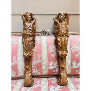 Pair Of Louis XVI Style Plaster And Wood Console Tables 