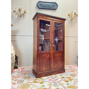 A 19th-century Mahogany Display Cabinet/bookcase, Forming A Display Drawer Unit, Dating From The Restoration Period. 
