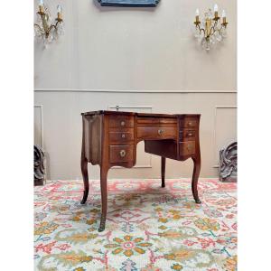 Louis XV Period Solid Mahogany Dressing Table, Bordeaux Style