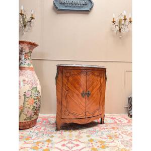 Louis XV Style Marquetry Corner Cabinet