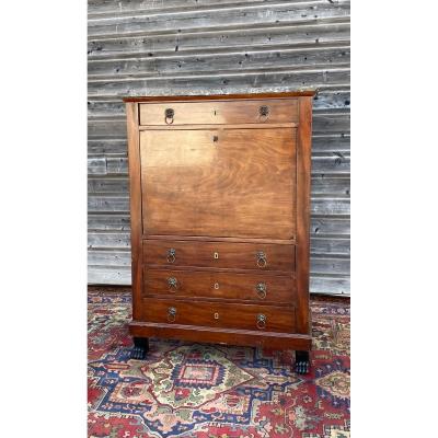 Secretary With Flap In Mahogany Consulate Period XIX Eme Century
