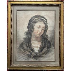 Three Pencil Drawing Early 19th Century On Vergé Paper - Religious Portrait