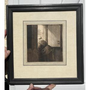 Cornelis Ploos Van Amstel - Rembrandt's Mother - 18th Century Lavis Engraving