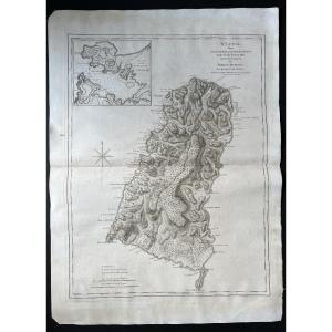 Large 18th Century Map - Saint Lucia - Caribbean - Laurie Et Whittle / Jefferys