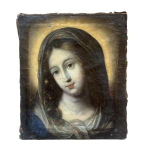 Oil On Canvas XVIII / XIXth - Portrait Of The Virgin - South America