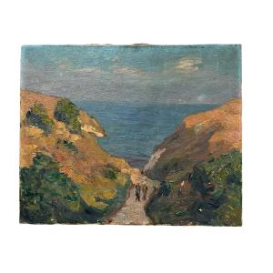 Léonard Bordes - Oil On Canvas - Seaside - 20th Century