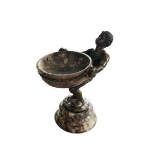 19th Century Blackamoor Bronze And Marble Sculpture - Cotton Carrier