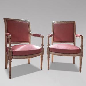 Pair Of Louis XVI Style Armchairs