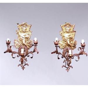 Pair Of Religious Sconces 