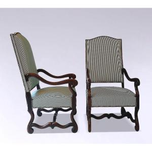 Large Pair Of Louis XIII Style Armchairs