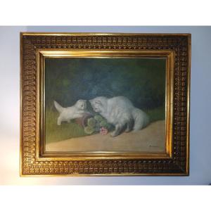 Painting On Canvas Of A Kitten And A Persian Cat