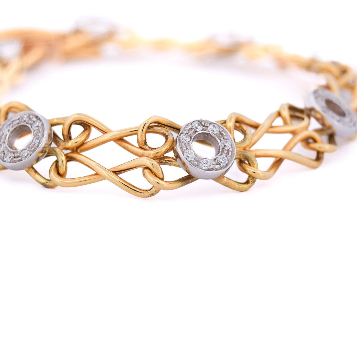 Bracciale in oro 18 kt con diamanti   BR54 114-40-photo-2