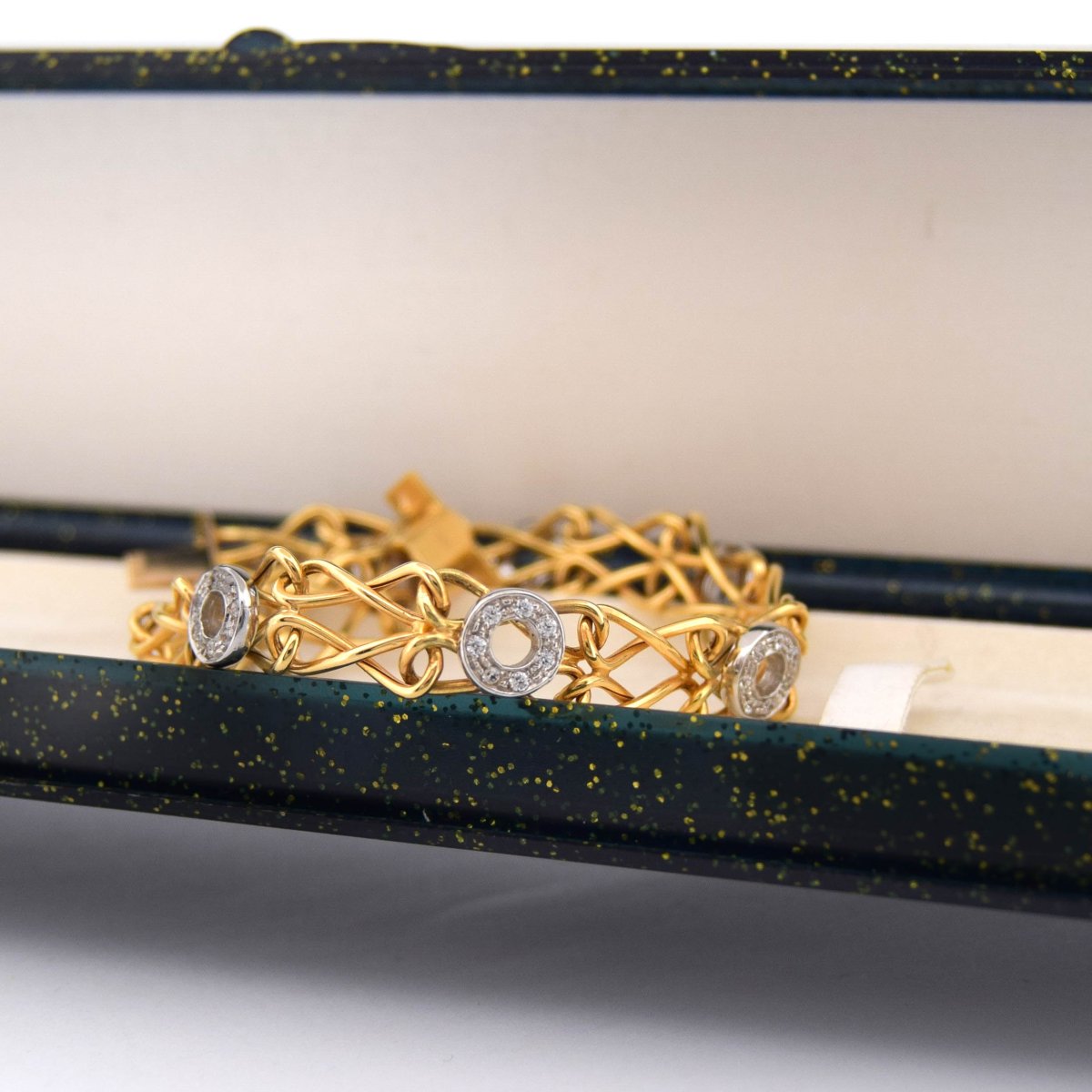 Bracciale in oro 18 kt con diamanti   BR54 114-40-photo-4