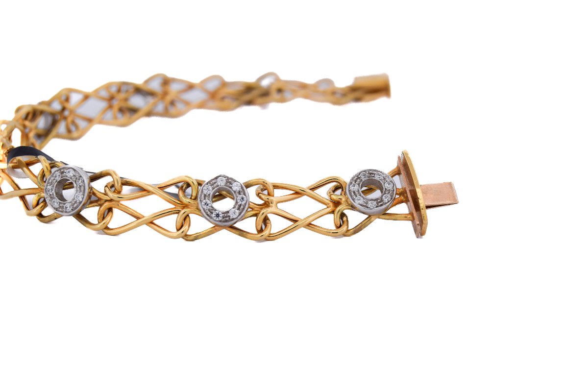 Bracciale in oro 18 kt con diamanti   BR54 114-40-photo-4