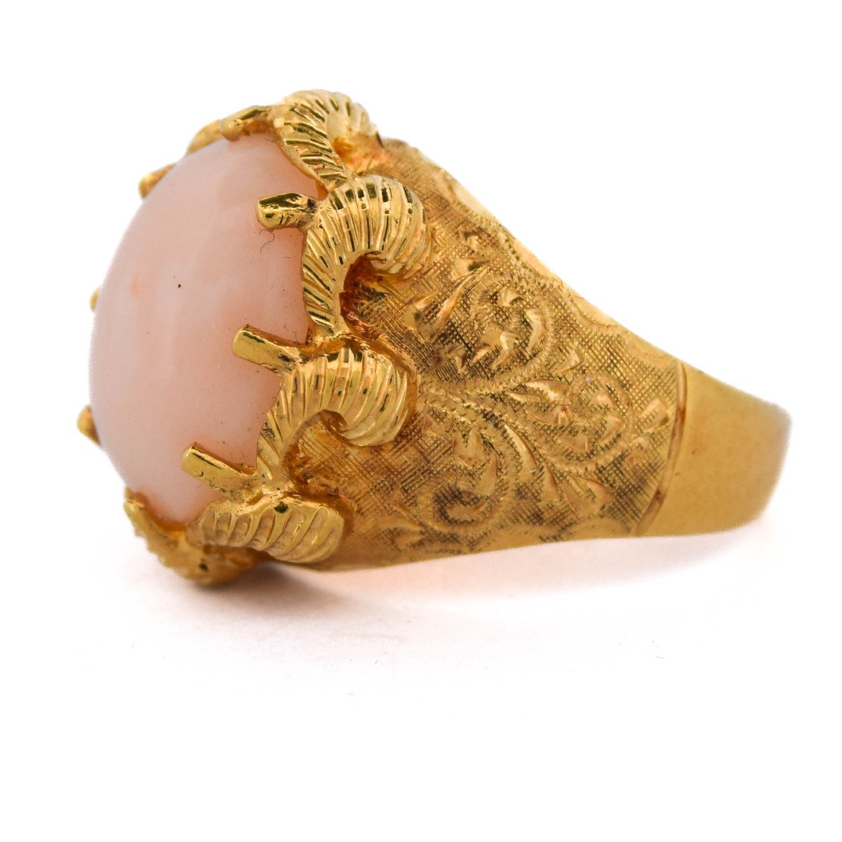 Anello rétro in oro 18 kt con corallo – Anni ’50         AN255 112-278 (0799)-photo-2