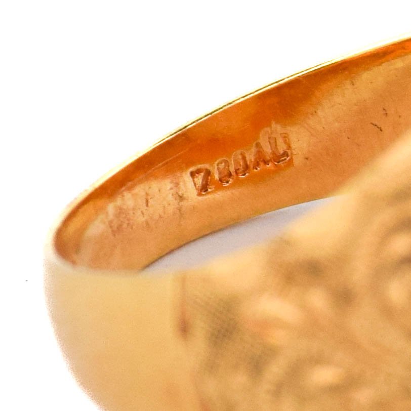 Anello rétro in oro 18 kt con corallo – Anni ’50         AN255 112-278 (0799)-photo-2