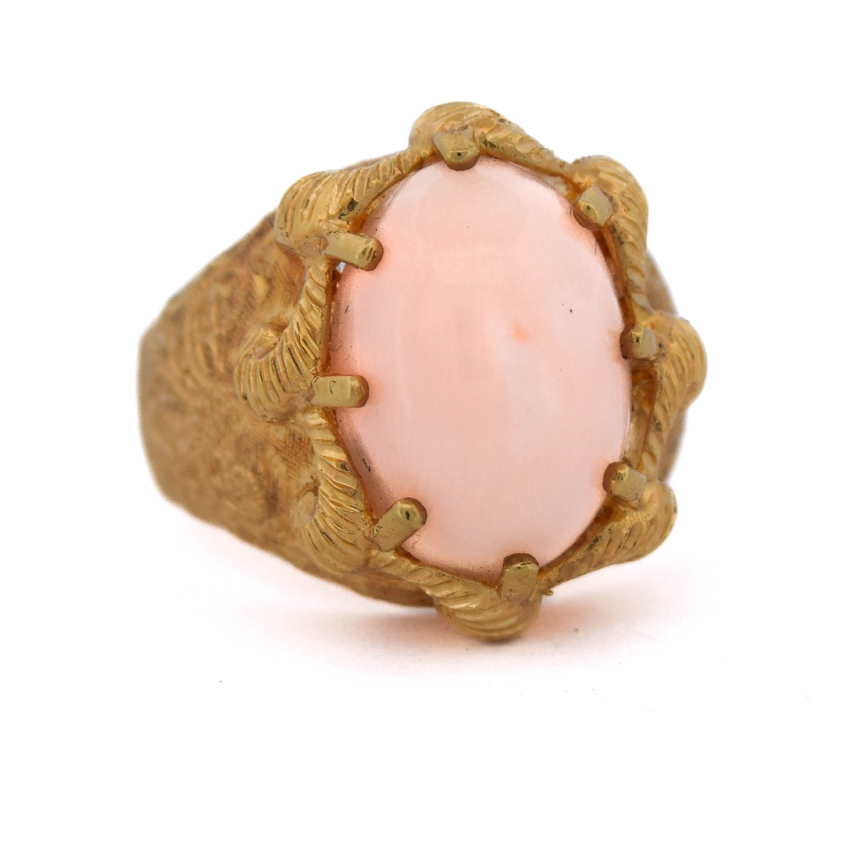 Anello rétro in oro 18 kt con corallo – Anni ’50         AN255 112-278 (0799)