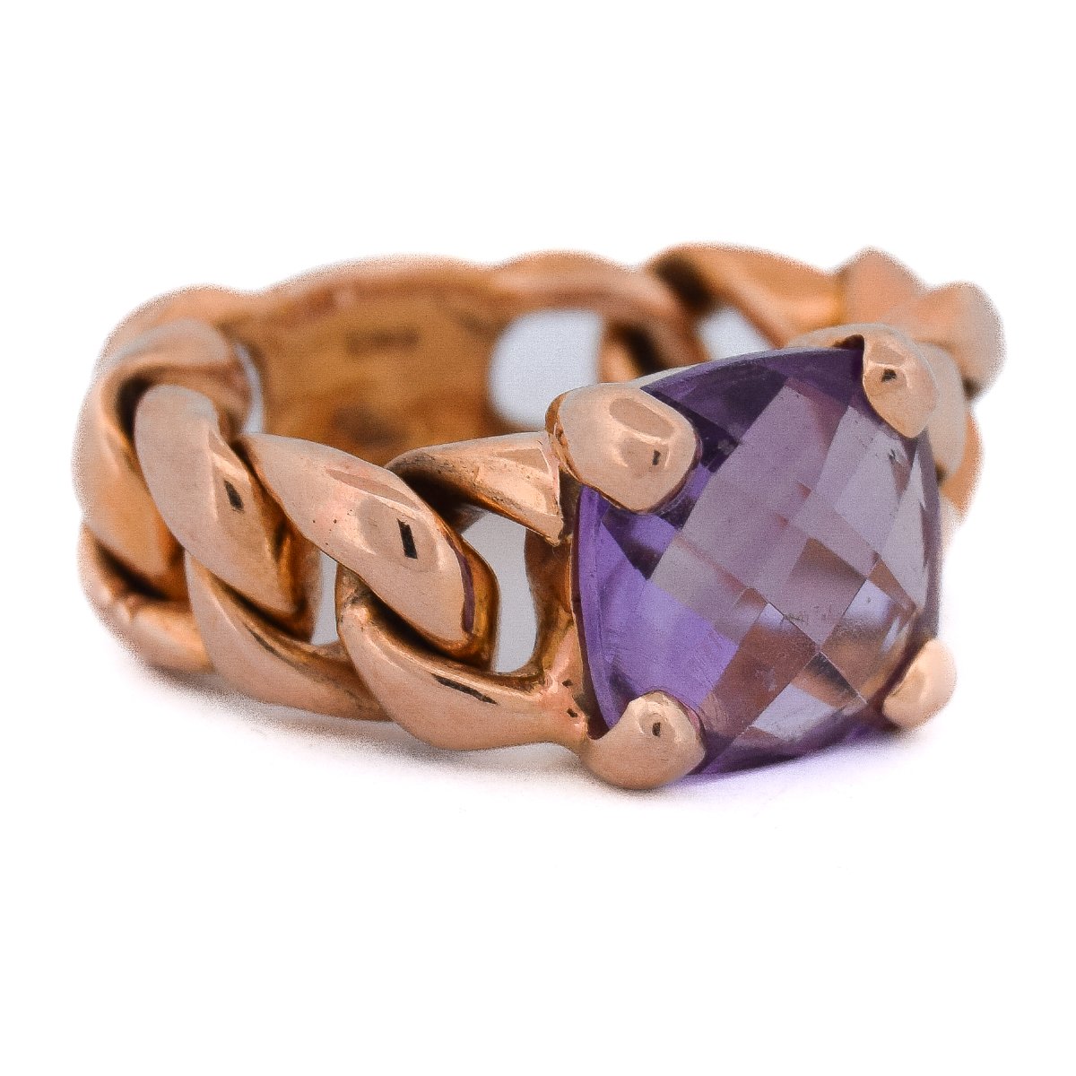 Anello in Oro 18 Carati con Ametista da 4,5 Carati – Anello Vintage      AN446 112-345 (0079)-photo-1