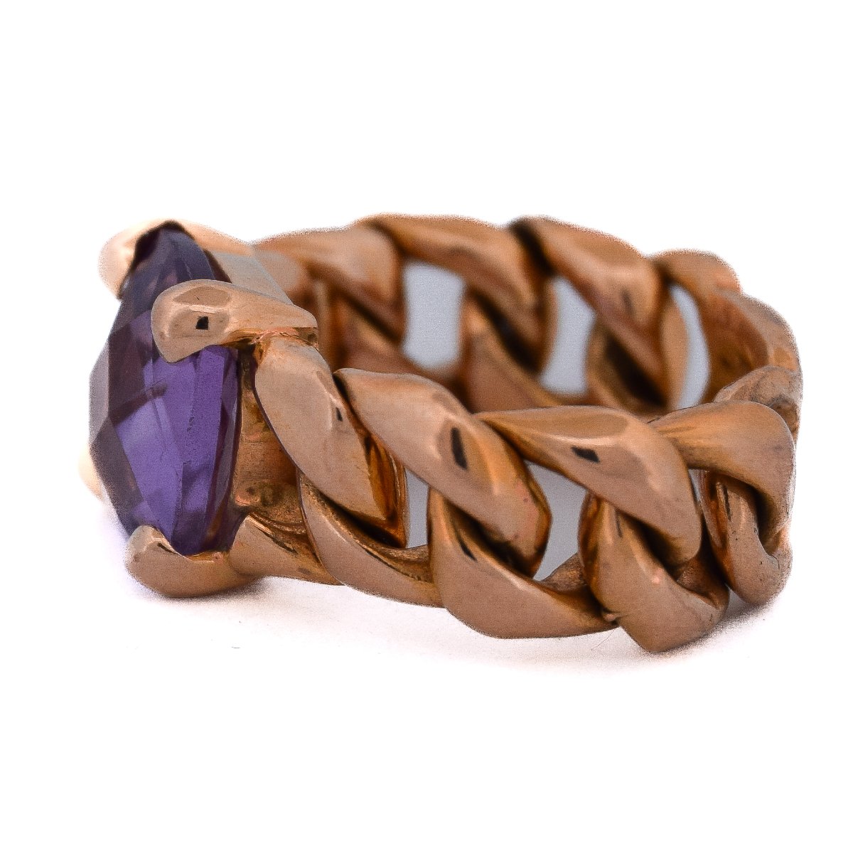 Anello in Oro 18 Carati con Ametista da 4,5 Carati – Anello Vintage      AN446 112-345 (0079)-photo-5