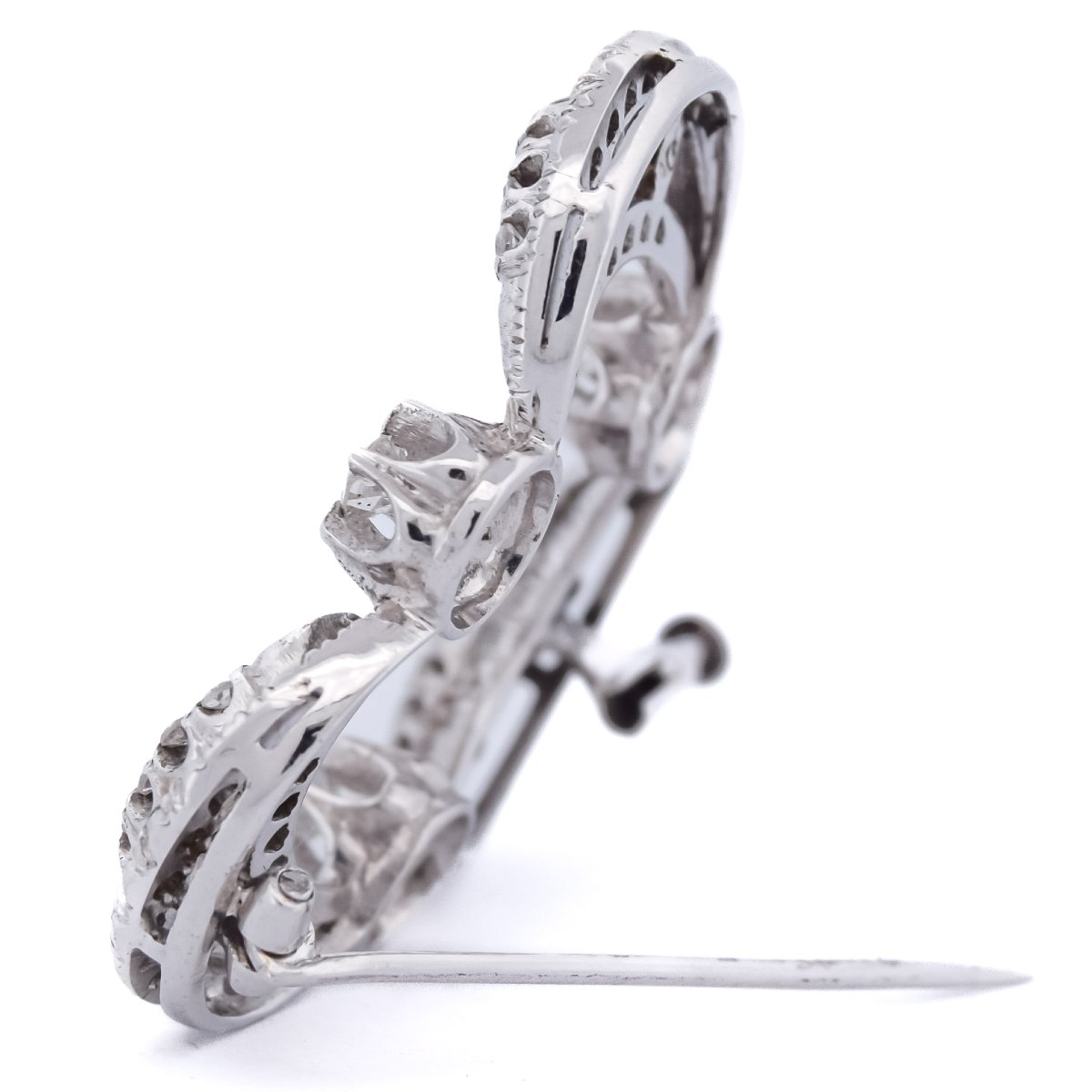 Spilla Vintage in Oro Bianco 18 Carati e Diamanti 1,5 Carati       SP11 116-31 (05719)-photo-2