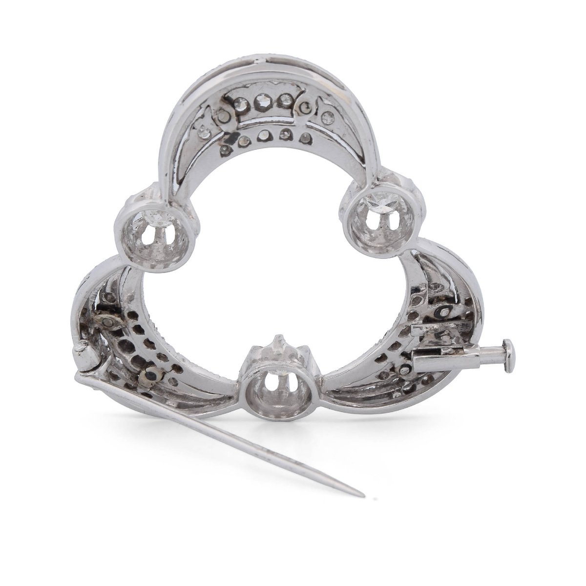 Spilla Vintage in Oro Bianco 18 Carati e Diamanti 1,5 Carati       SP11 116-31 (05719)-photo-1