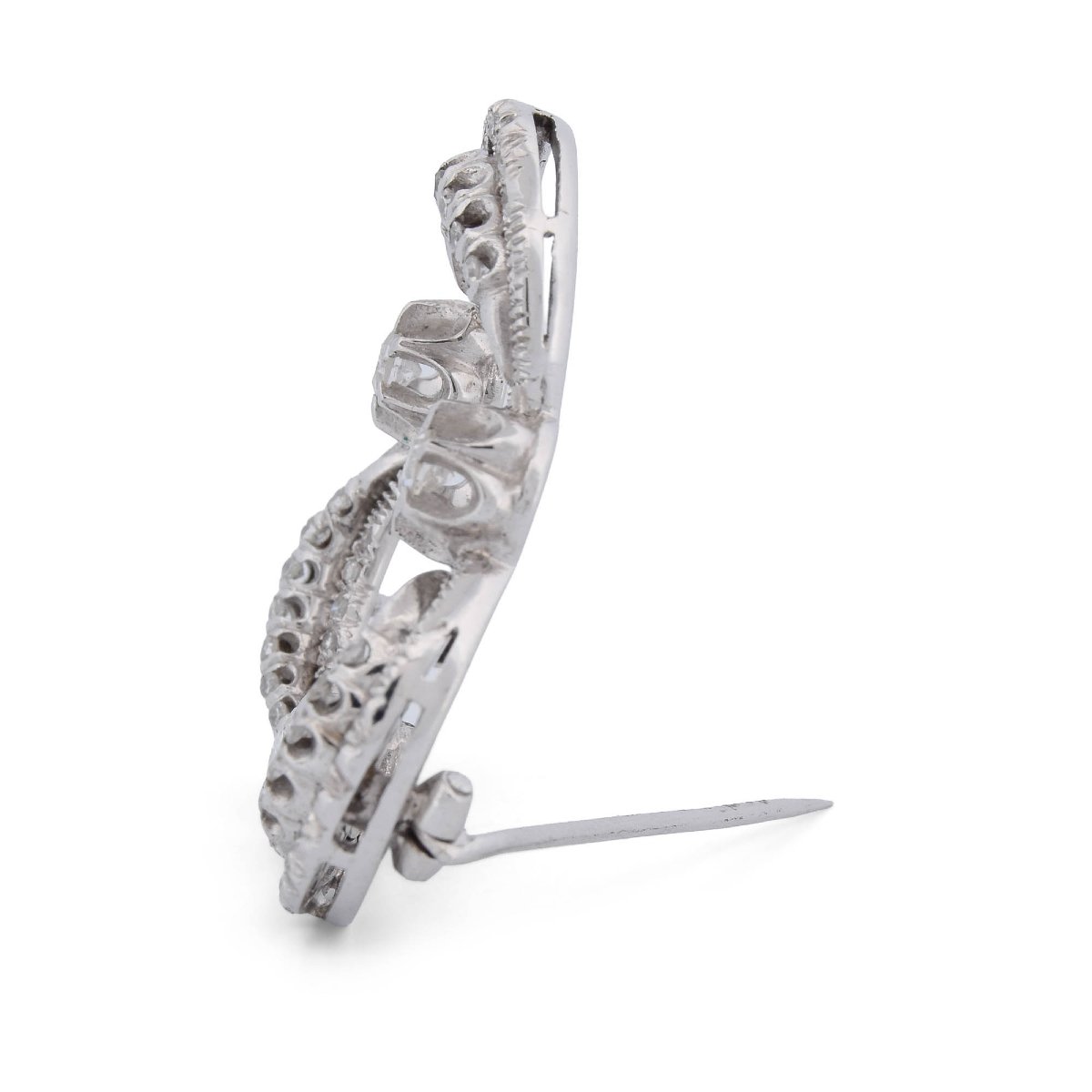 Spilla Vintage in Oro Bianco 18 Carati e Diamanti 1,5 Carati       SP11 116-31 (05719)-photo-2