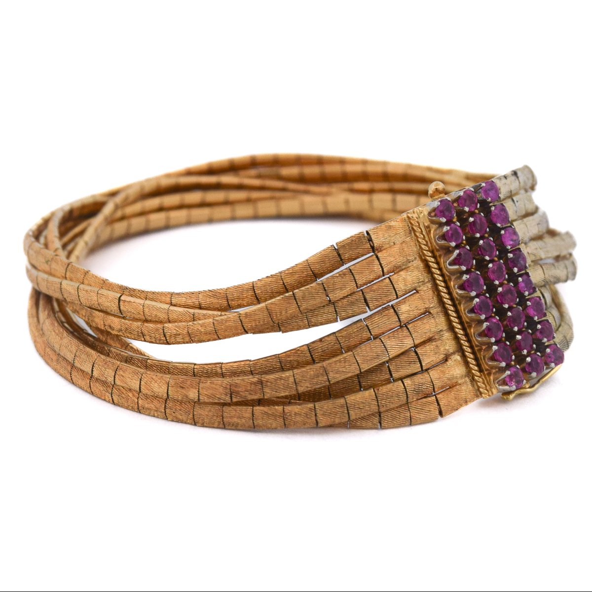 Bracciale Vintage in Oro 18 Carati e Rubini    BR15 114-20 (04949)-photo-1