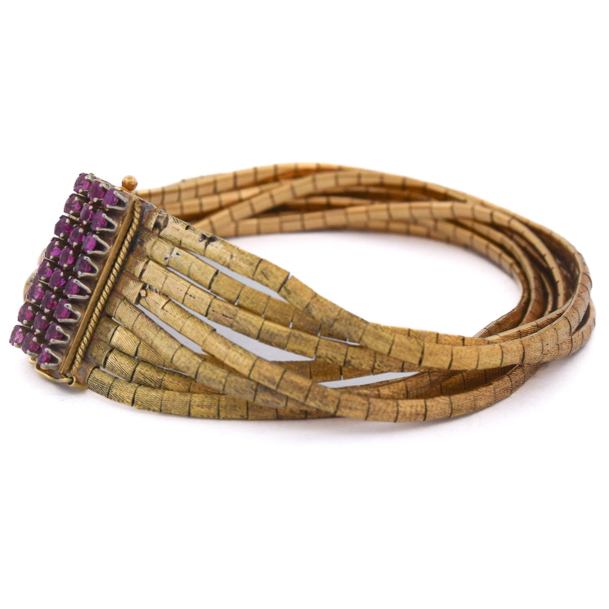 Bracciale Vintage in Oro 18 Carati e Rubini    BR15 114-20 (04949)-photo-6