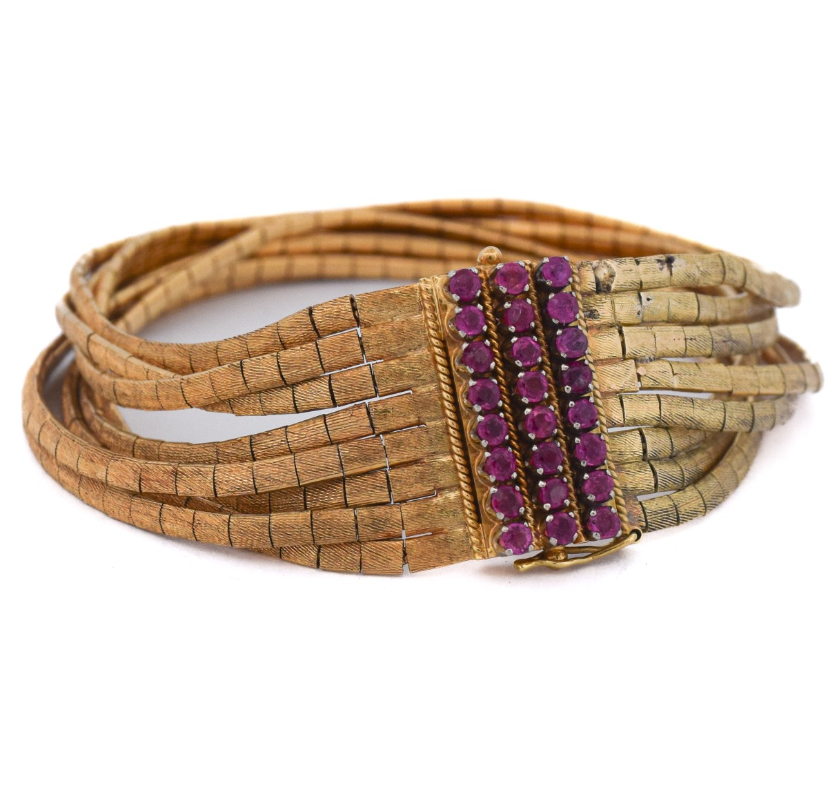 Bracciale Vintage in Oro 18 Carati e Rubini    BR15 114-20 (04949)