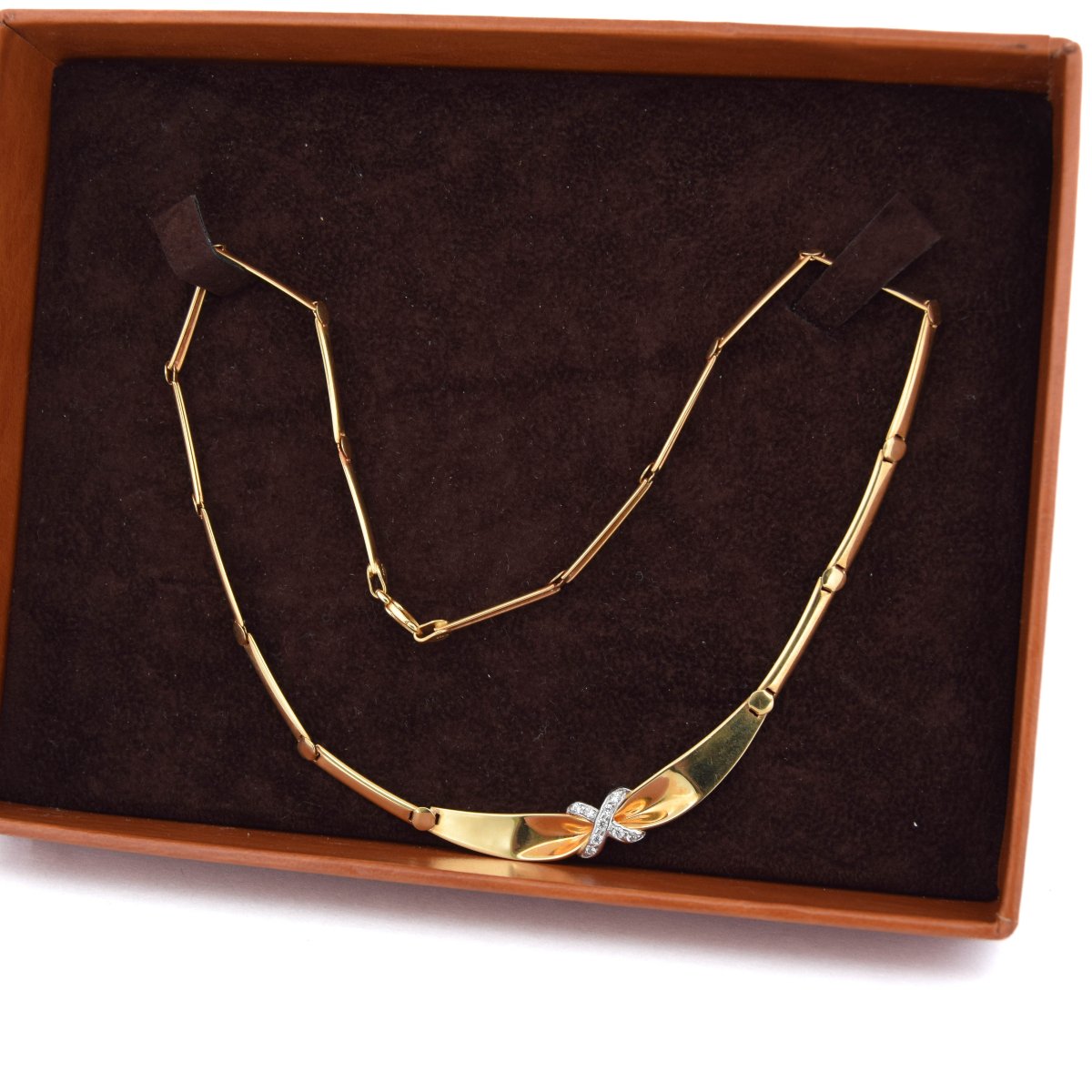 Collana Vintage in Oro 18 Carati e Diamanti        CL57 128-27 (07119)-photo-2