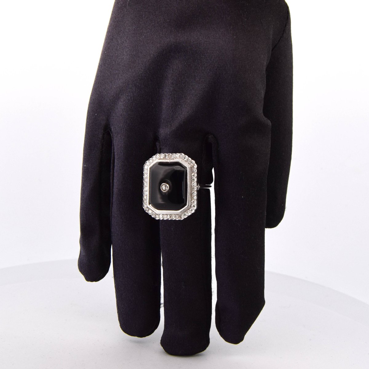 Elegante anello in oro bianco 18 carati, design geometrico             AN48 (00519)-photo-1