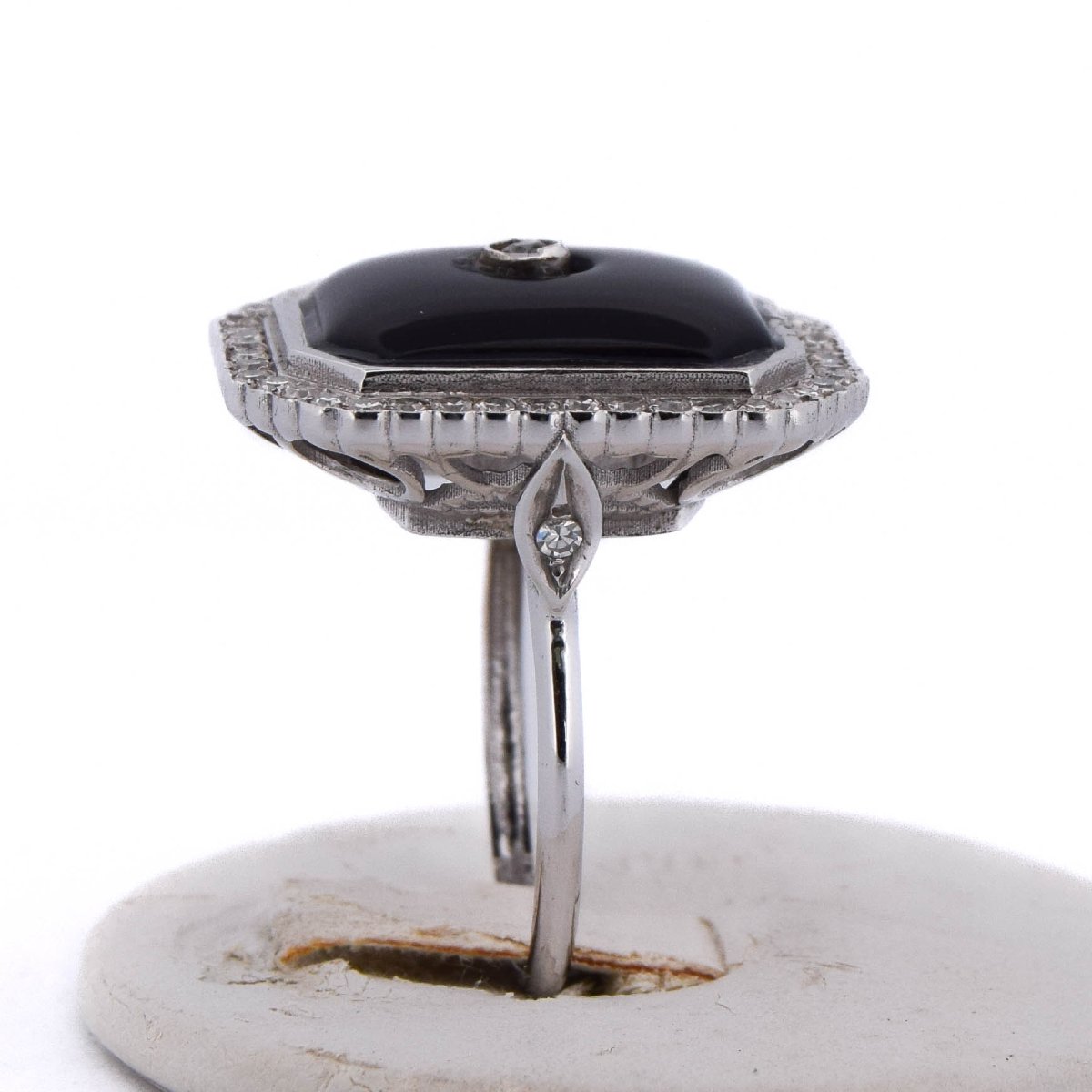 Elegante anello in oro bianco 18 carati, design geometrico             AN48 (00519)-photo-3