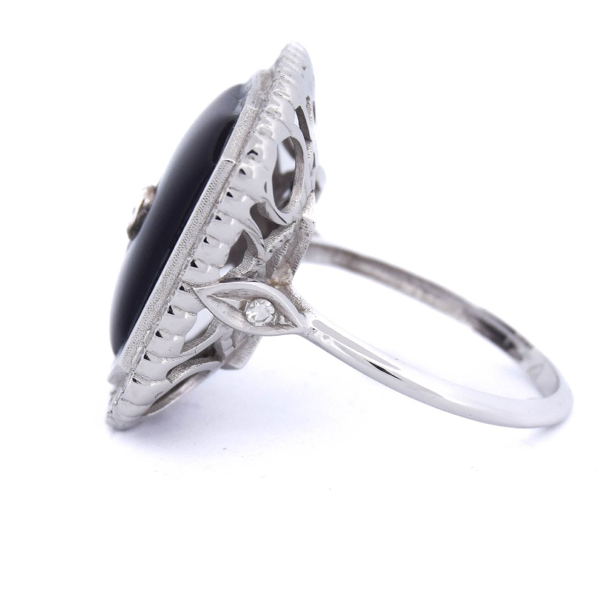 Elegante anello in oro bianco 18 carati, design geometrico             AN48 (00519)-photo-5