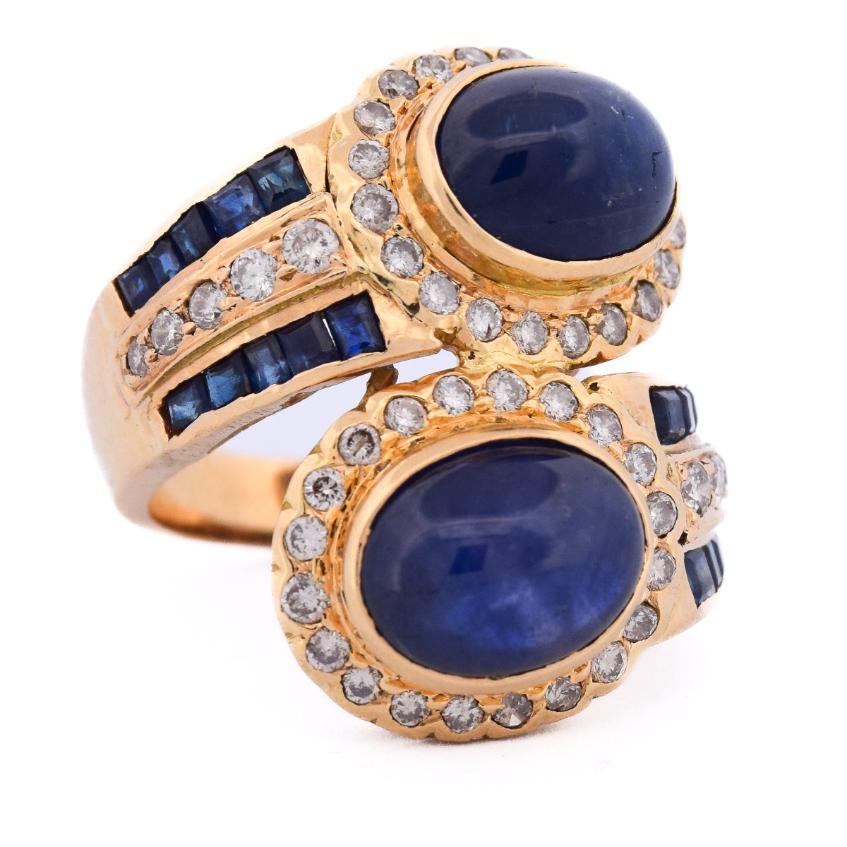 Anello in oro 18 kt zaffiri e diamanti   AN 598 112-402 (00229)-photo-3