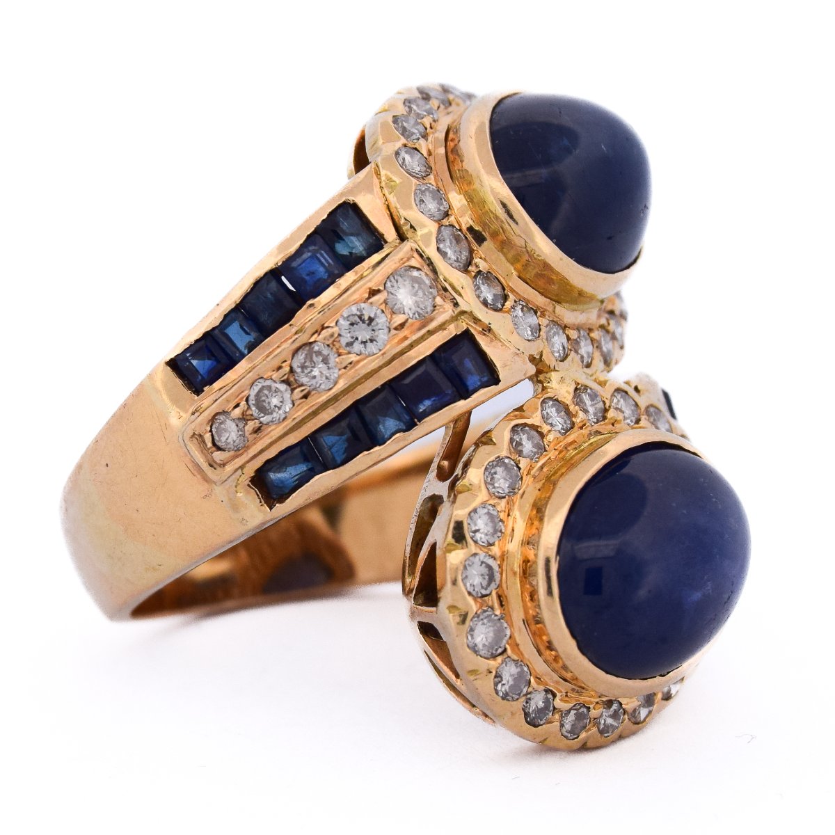 Anello in oro 18 kt zaffiri e diamanti   AN 598 112-402 (00229)-photo-4