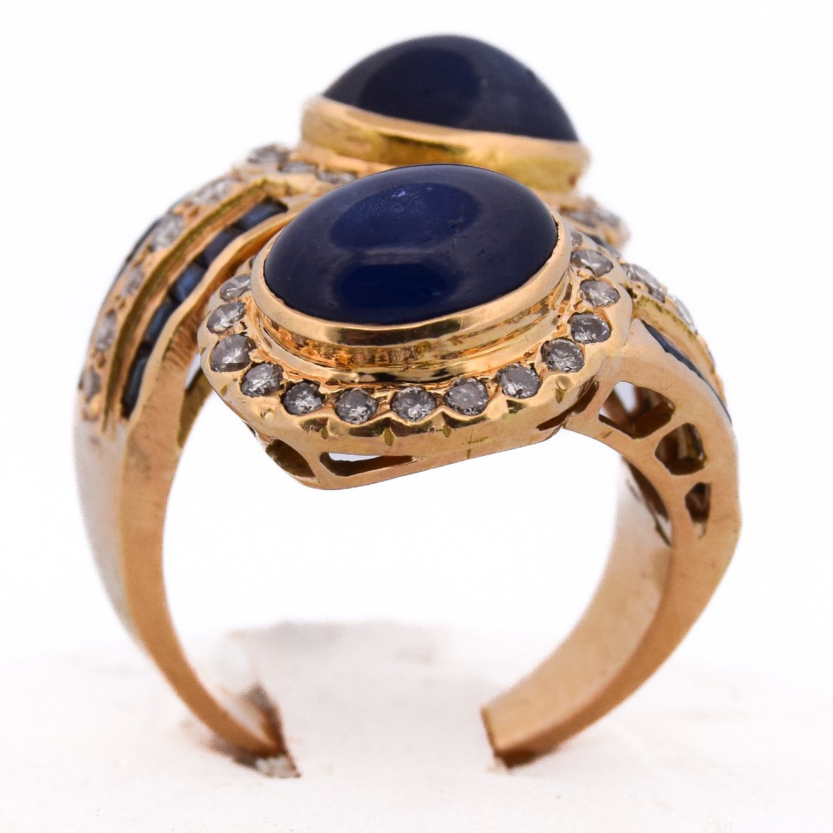 Anello in oro 18 kt zaffiri e diamanti   AN 598 112-402 (00229)-photo-4