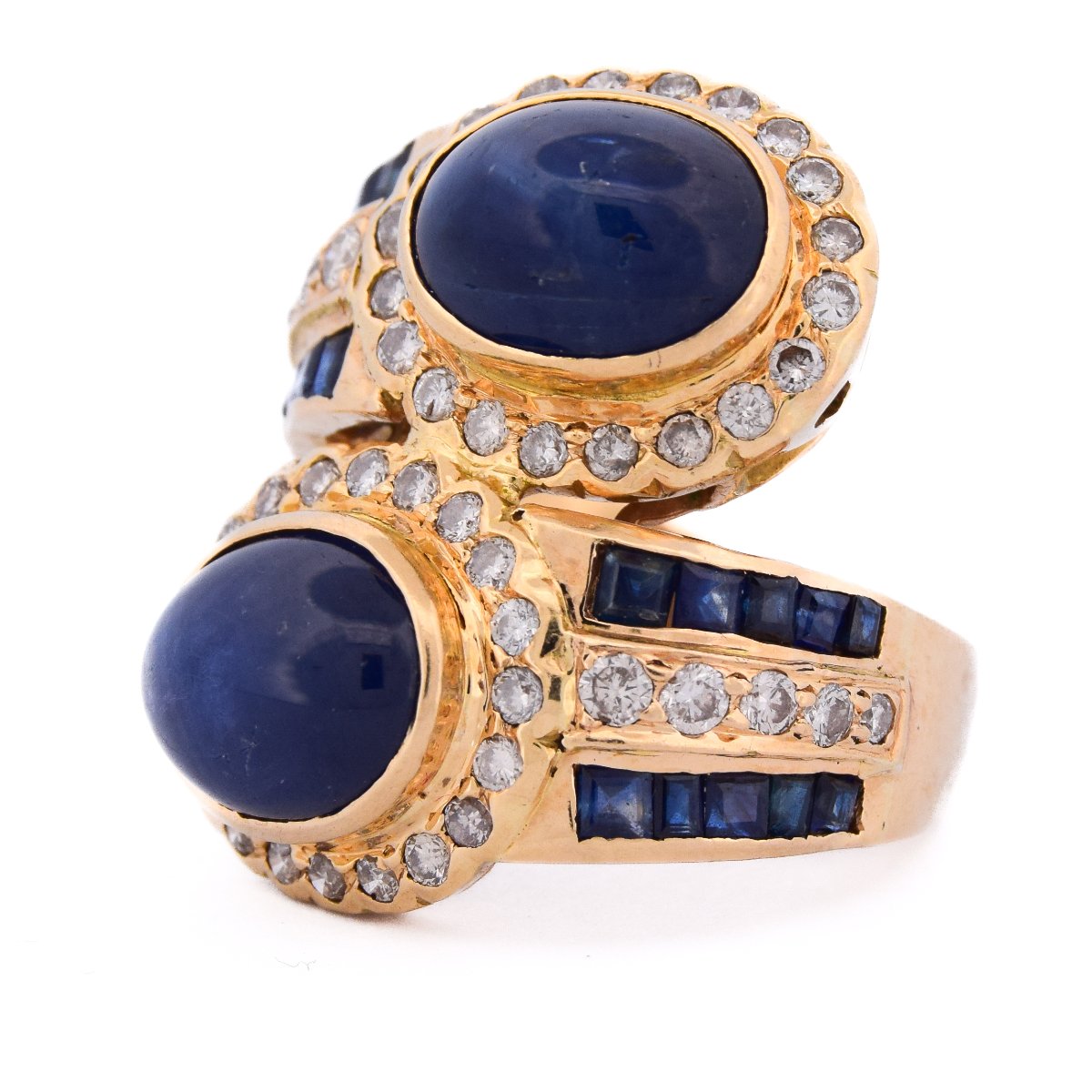 Anello in oro 18 kt zaffiri e diamanti   AN 598 112-402 (00229)-photo-5