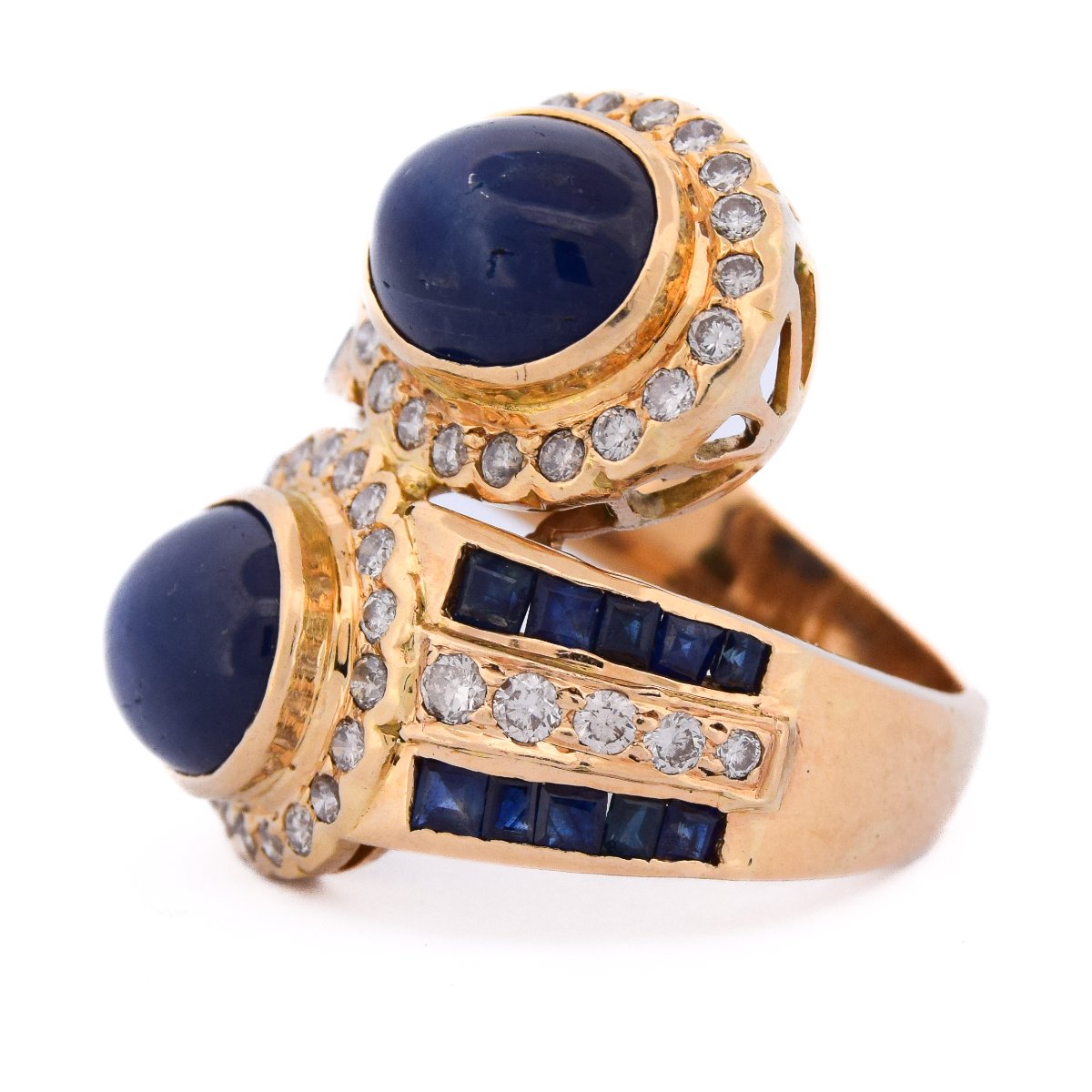 Anello in oro 18 kt zaffiri e diamanti   AN 598 112-402 (00229)-photo-6