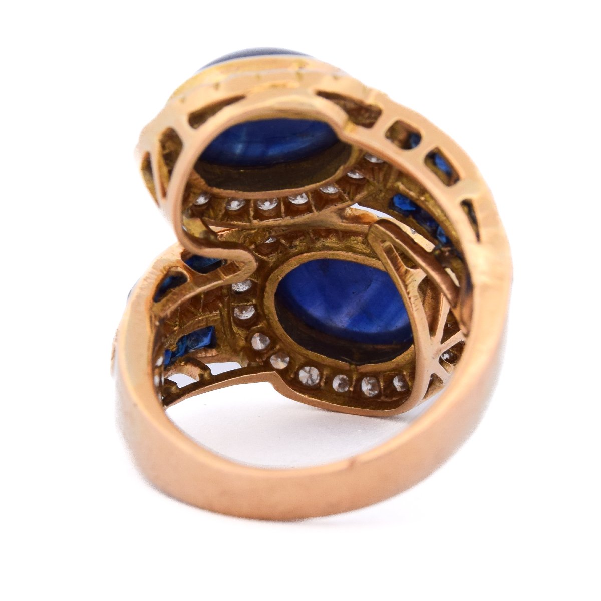 Anello in oro 18 kt zaffiri e diamanti   AN 598 112-402 (00229)-photo-7