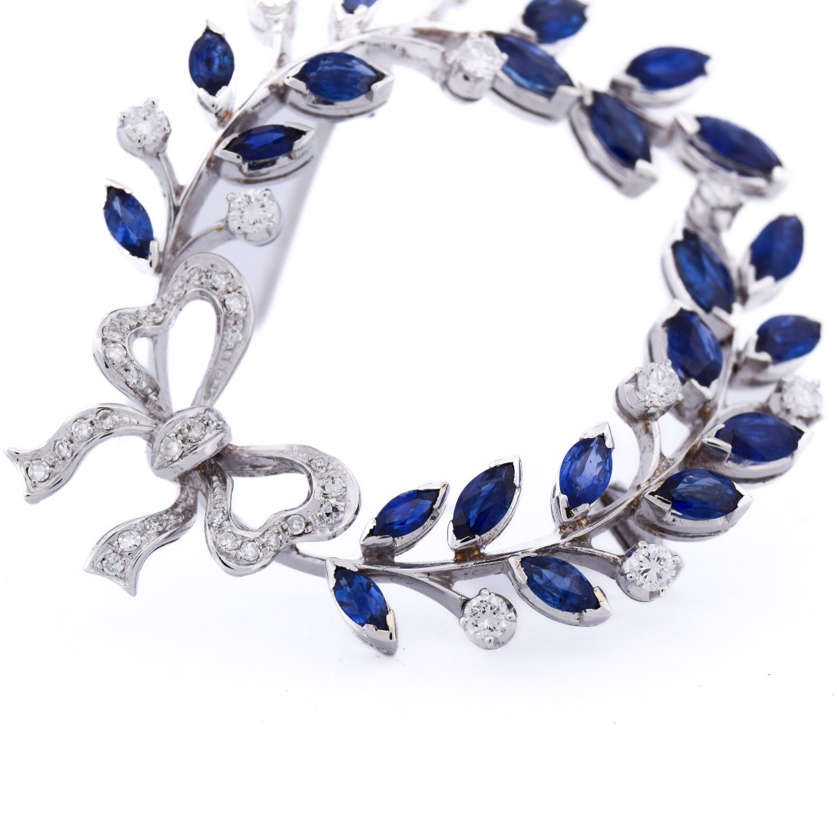 Spilla in oro 18 kt zaffiri e diamanti   SP9 116-29 (00029)-photo-2