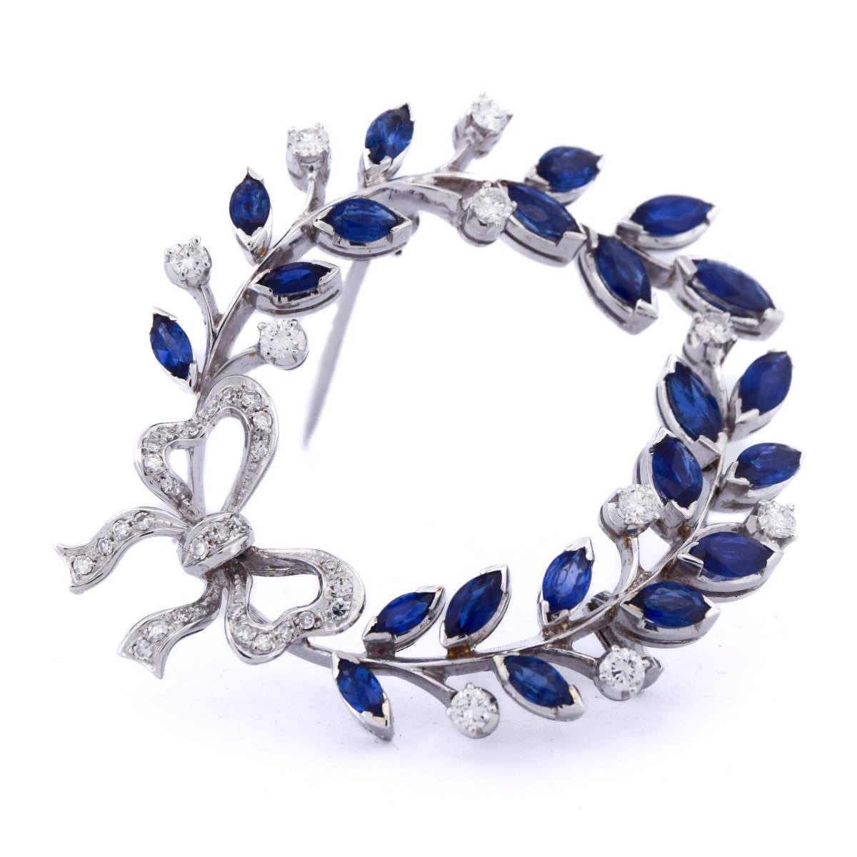 Spilla in oro 18 kt zaffiri e diamanti   SP9 116-29 (00029)-photo-4