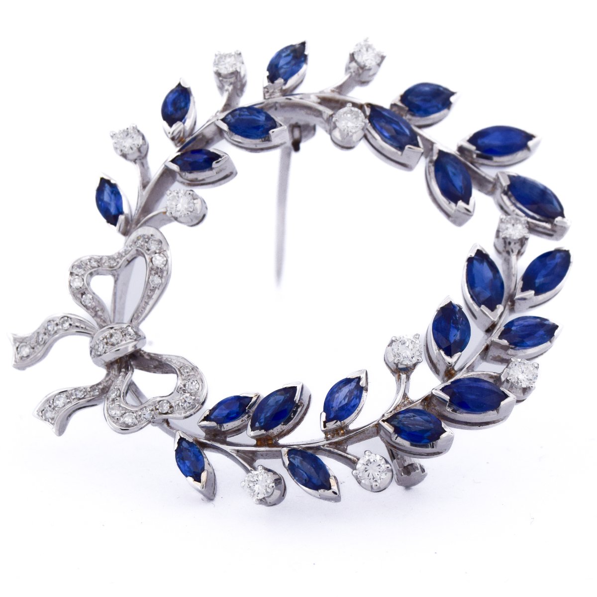 Spilla in oro 18 kt zaffiri e diamanti   SP9 116-29 (00029)-photo-3