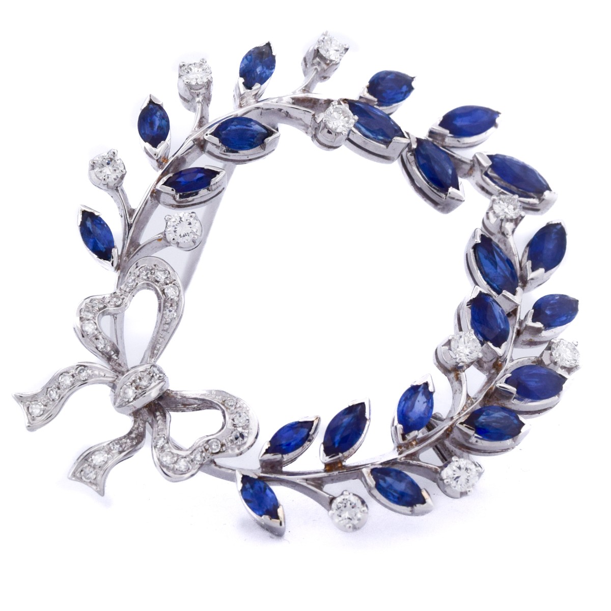 Spilla in oro 18 kt zaffiri e diamanti   SP9 116-29 (00029)