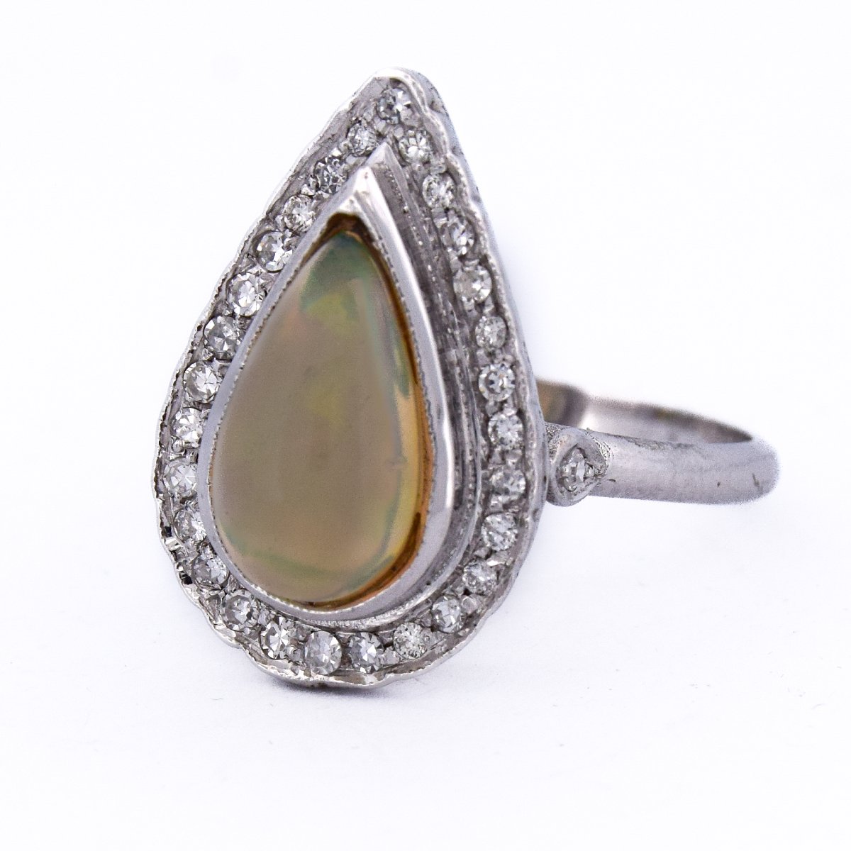 Anello in oro 18 kt opale e diamanti  AN100 (0069)-photo-2