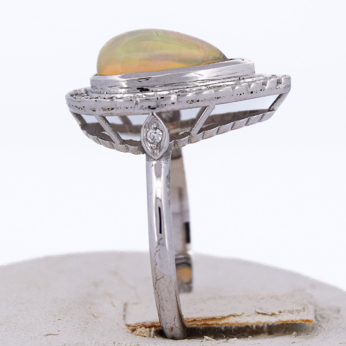 Anello in oro 18 kt opale e diamanti  AN100 (0069)-photo-2