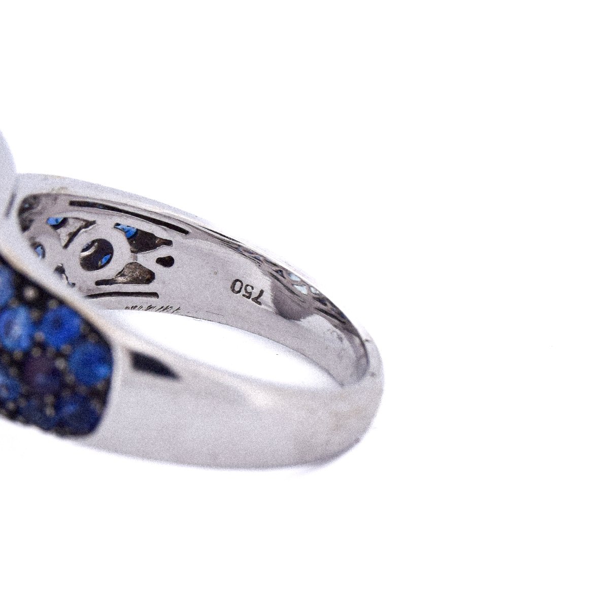 Anello in oro 18 kt topazio zaffiri diamanti   AN421 (00619)-photo-3